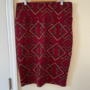 Lularoe skirt red. Size L ( lightly used)